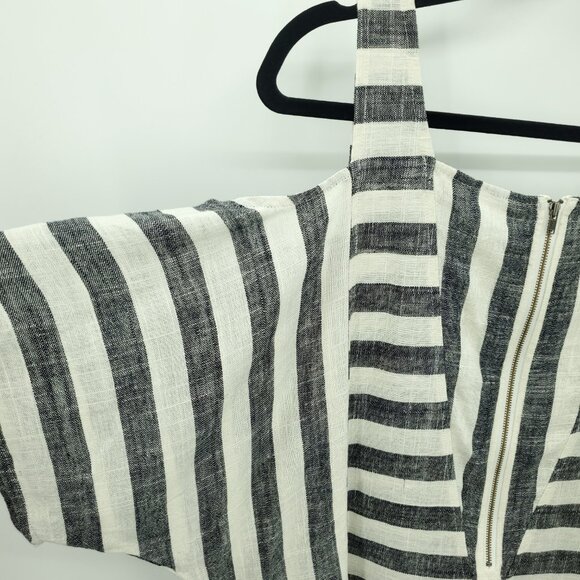 NWT Soft Surroundings Striped Linen-Blend Cold Shoulder Sunset Tunic Top M - Picture 11 of 16